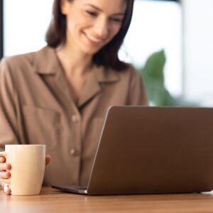 woman on computer
