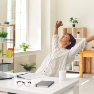 woman in home relaxed