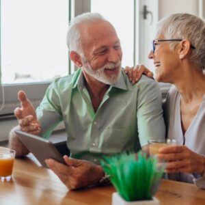 couple smiling