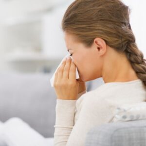 woman with allergies