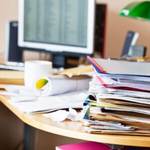 cluttered desk