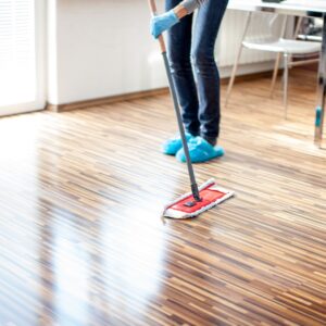 mopping a floor
